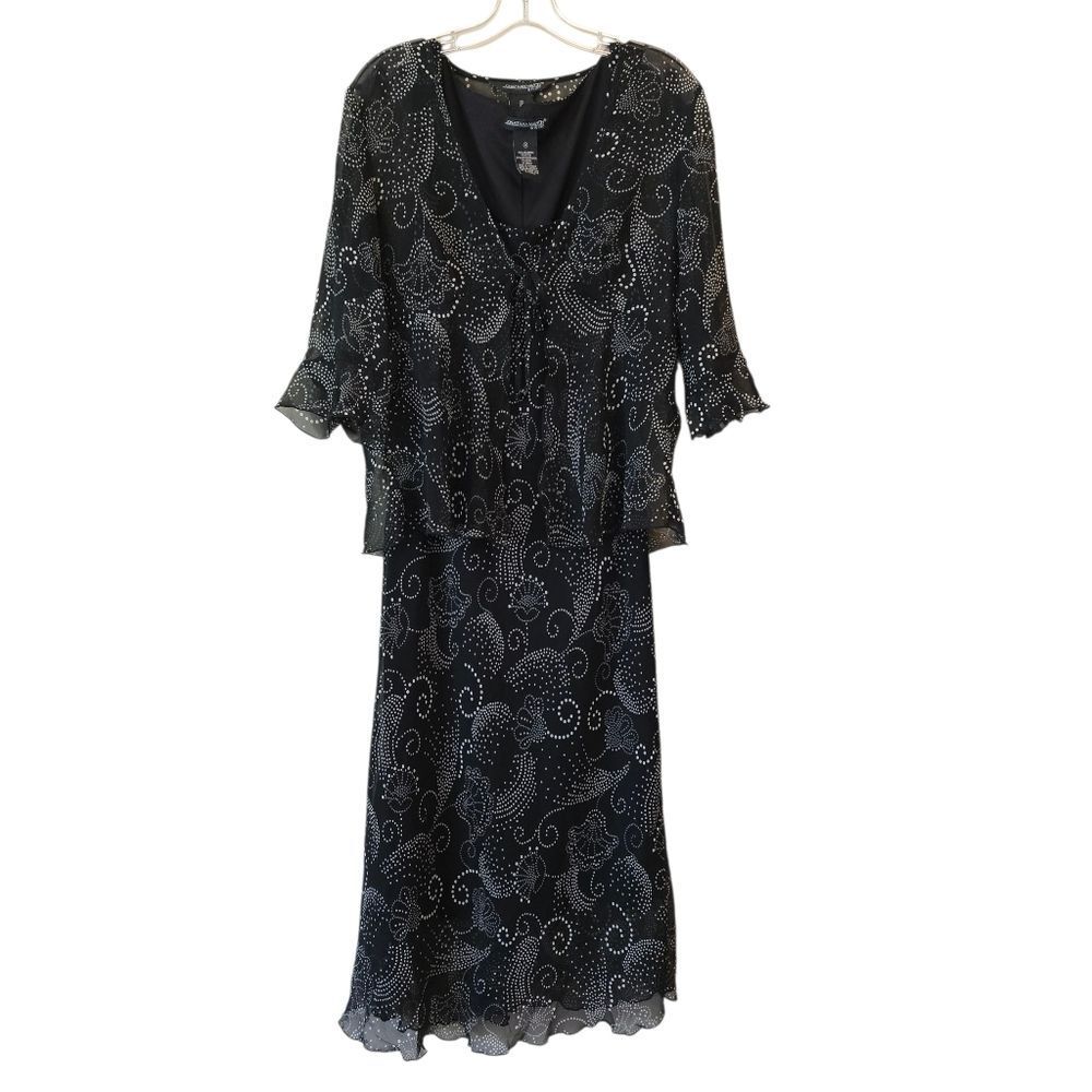 JONATHAN MARTIN Studio Women's Maxi Dress Size 12‎  Black-white Y2K Friends